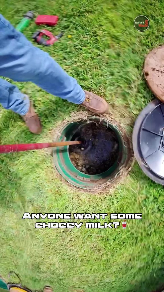 POV: You thought it was chocolate milk… 😳😂 Nope, just us mixing up a septic system and making sure everything’s working exactly how it should. It may not look pretty, but this is what keeps your home running smoothly behind the scenes!